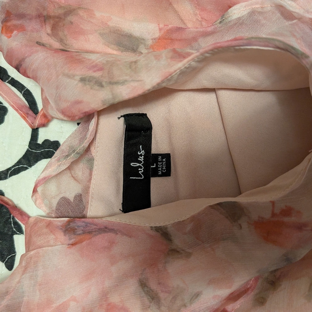 Lulu's Pink Floral Ruffled Slip Dress - Picture 2 of 13
